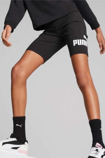 Dětské kraťasy Puma ESS+ Logo Short Leggings G černá barva, s potiskem