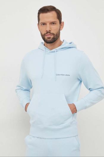 Bavlněná mikina Calvin Klein Jeans pánská, s kapucí, hladká, J30J324620