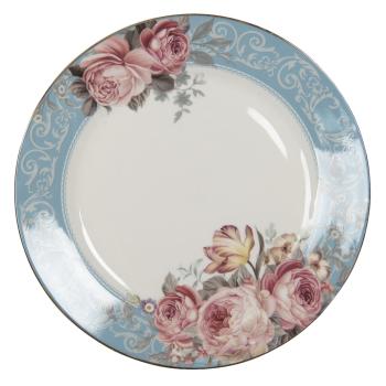 Porcelánový jídelní talíř se zlatou linkou Peony Rosé - Ø 26*2 cm PECFP
