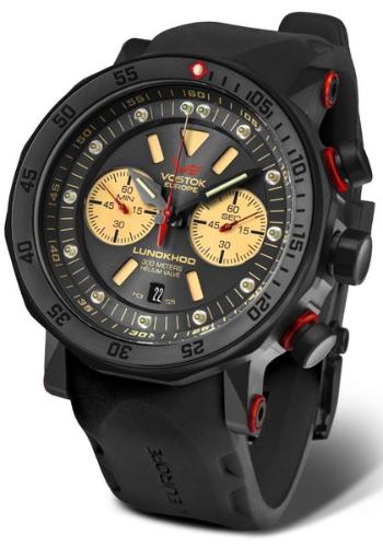 Vostok Europe Lunochod-2 Chrono Line 6S21-620C629 - Černý silikonový řemínek