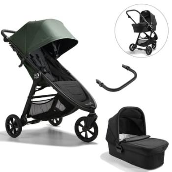 baby jogger Kočárek City Mini GT2 Briar Green včetně přenosné postýlky a bezpečnostní tyče