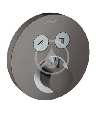 HANSGROHE Shower Select Termostatická baterie pod omítku pro 2 spotřebiče, kartáčovaný černý chrom 15743340