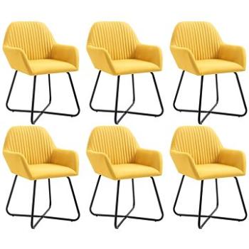 Jídelní židle 6 ks žluté textil (277109)