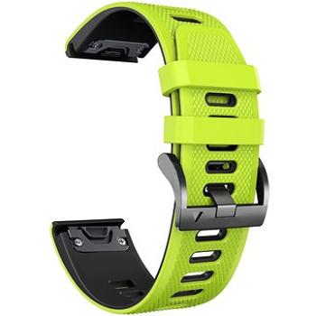 X-SITE silikonový pro Garmin QuickFit 22mm, zelenočerný (ERSQCKS-015AGB22)