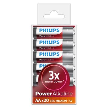 Philips Baterie AA 1,5 V Power Alkaline, 20 ks