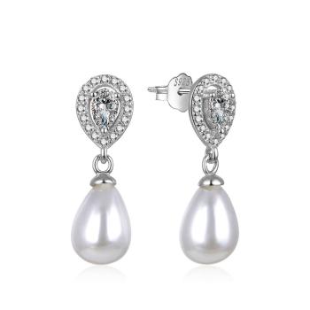 MOISS Jedinečné stříbrné náušnice s perlami a zirkony E0003107