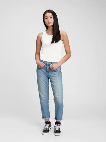 GAP Teen High Rise Girlfriend Washwell™ Jeans dětské Modrá