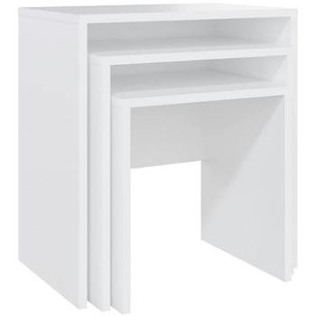 SHUMEE Hnízdové konferenční stolky 3 ks bílé dřevotříska, 808531 (808531)