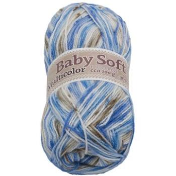 Baby soft multicolor 100g - 604 bílá, modrá, hnědá (6858)