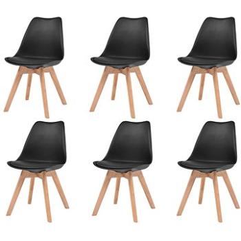 Jídelní židle 6 ks černé umělá kůže (274852)