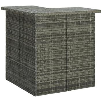 Rohový barový stolek šedý 100x50x105 cm polyratan (313482)