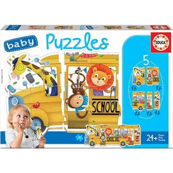 Educa Baby puzzle Školní autoBus 5v1 (3-5 dílků) (8412668175754)