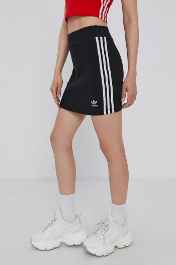 Sukně adidas Originals H38761 černá barva, mini, jednoduchá