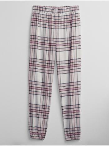 Smetanové dámské pyžamové kalhoty flannel joggers