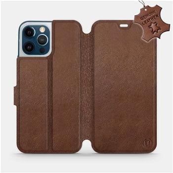 Flipové pouzdro na mobil Apple iPhone 12 Pro Max - Hnědé - kožené -  Brown Leather (5903516377848)
