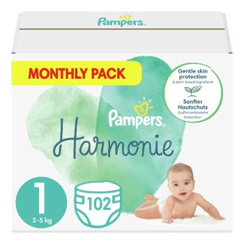 Pampers Harmonie vel. 1 2–5 kg dětské pleny 102 ks