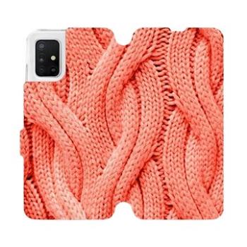 Flipové pouzdro na mobil Samsung Galaxy A51 - MK02S Oranžový vzor svetru (5903516122851)
