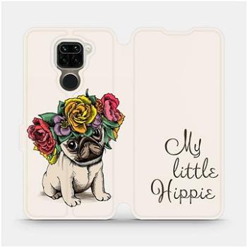 Flipové pouzdro na mobil Xiaomi Redmi Note 9 - M039P Mopsík My Little Hippie (5903516287925)