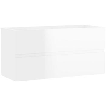 Skříňka pod umyvadlo bílá vysoký lesk 90x38,5x45 cm dřevotříska 804761 (1257,44)