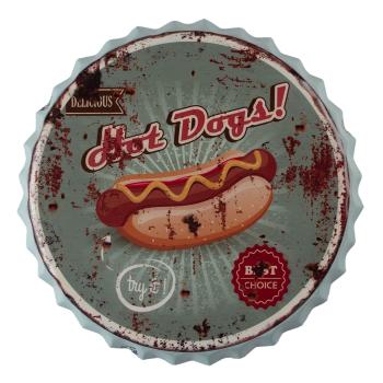 Nástěnná kulatá cedule Hot Dogs - Ø 50 cm 6Y4394