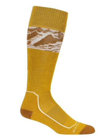 dámské merino ponožky ICEBREAKER Wmns Ski+ Light OTC Alps 3D, Silent Gold/Clove/Snow (vzorek) velikost: M