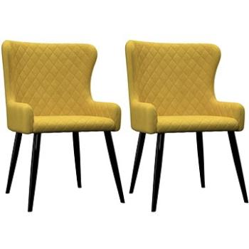 Jídelní židle 2 ks žluté samet (282530)