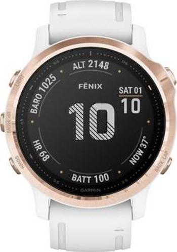 Chytré hodinky Garmin fenix 6S PRO Rose Gold w/White Band (Glass)