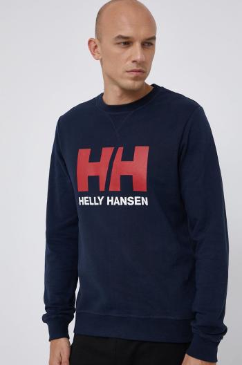 Bavlněná mikina Helly Hansen pánská, tmavomodrá barva, hladká