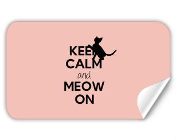Samolepky obdelník - 5 kusů Keep calm and meow on