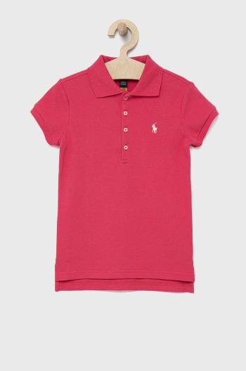 Dětské tričko Polo Ralph Lauren růžová barva, s límečkem