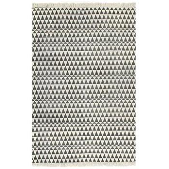 Koberec Kilim se vzorem bavlněný 120x180 cm černobílý (246549)