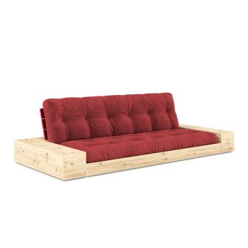 Trojmístná rozkládací pohovka Base s bočními moduly – Ruby Red / Poppy Red Lacquered