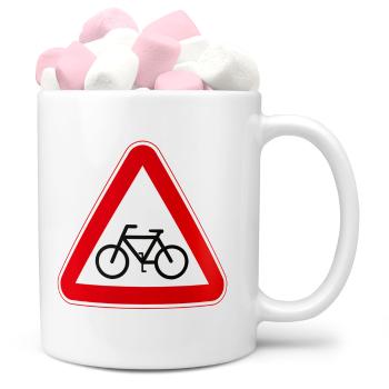 Hrnek Pozor cyklista (Náplň hrníčku: Marshmallow)