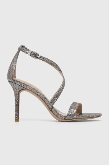 Kožené sandály Lauren Ralph Lauren Crnkly Faux šedá barva