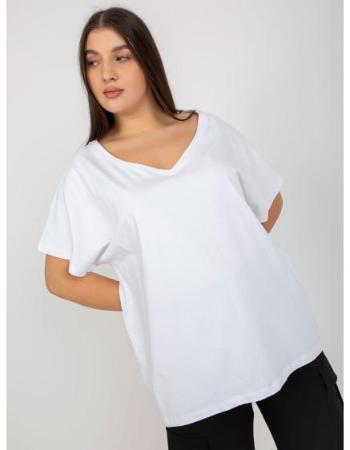 Dámské tričko plus size BASIC bílé