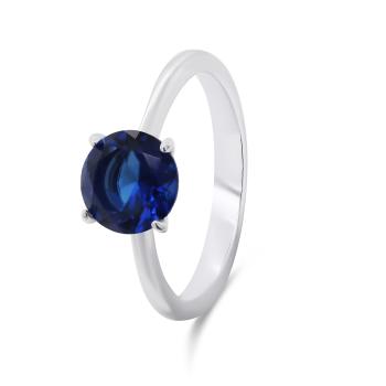 Brilio Silver Nadčasový stříbrný prsten s modrým zirkonem RI057WB 52 mm