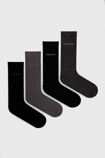Ponožky Calvin Klein 4-pack pánské, šedá barva
