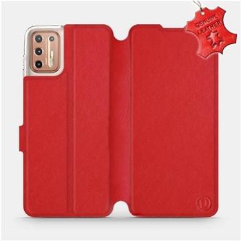 Kožené flip pouzdro na mobil Motorola Moto G9 Plus - Červené -  Red Leather (5903516401499)