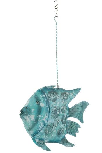 Modrý závěsný svícen veliká ryba Fish Sphere -  78*17*129 (64) cm 1775