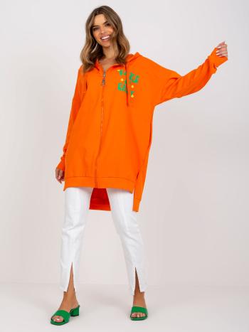 ORANŽOVÁ DLOUHÁ MIKINA S NÁPISEM NA ZÁDECH FA-BL-7812.42P-ORANGE Velikost: ONE SIZE