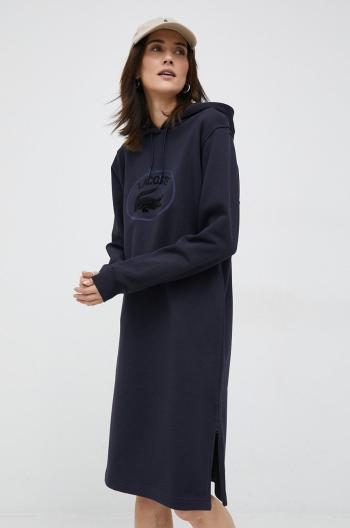 Bavlněné šaty Lacoste tmavomodrá barva, mini