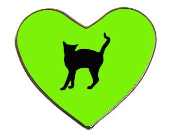 Magnet srdce kov Kočka - Líza