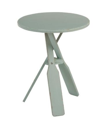 Mintový dřevěný odkládací stolek s pádly Paddles sleva - Ø 45*56cm 93606 sleva