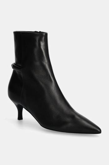 Kožené kotníkové boty Furla Core Ankle Boot dámské, černá barva, na podpatku, YG60FCD X30000 O6000