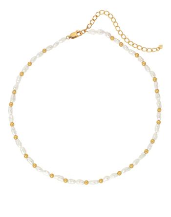 Hot Diamonds Pozlacený perličkový náhrdelník s diamantem Jac Jossa Soul DN156/DN157 32 - 39 cm