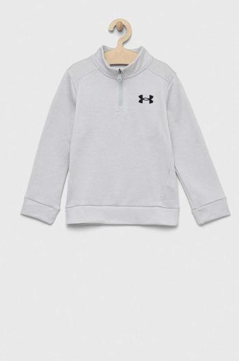 Dětská mikina Under Armour šedá barva, hladká