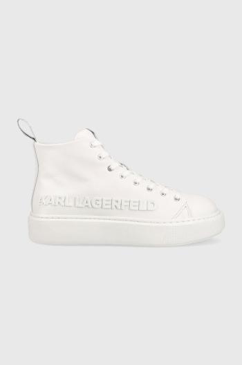 Kožené sneakers boty Karl Lagerfeld Maxi Kup bílá barva