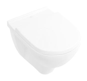 VILLEROY & BOCH O.novo Závěsné WC se sedátkem SoftClosing, DirectFlush, CeramicPlus, alpská bílá 5660HRR1
