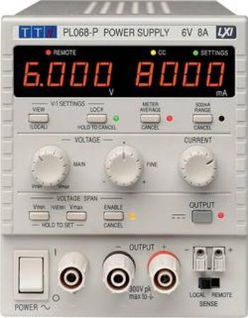 Laboratorní zdroj s nastavitelným napětím Aim TTi PL068, 0 - 6 V, 0 - 8 A, 48 W, Počet výstupů: 1 x