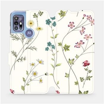Flipové pouzdro na mobil Motorola Moto G30 - MD03S Tenké rostlinky s květy (5903516686766)